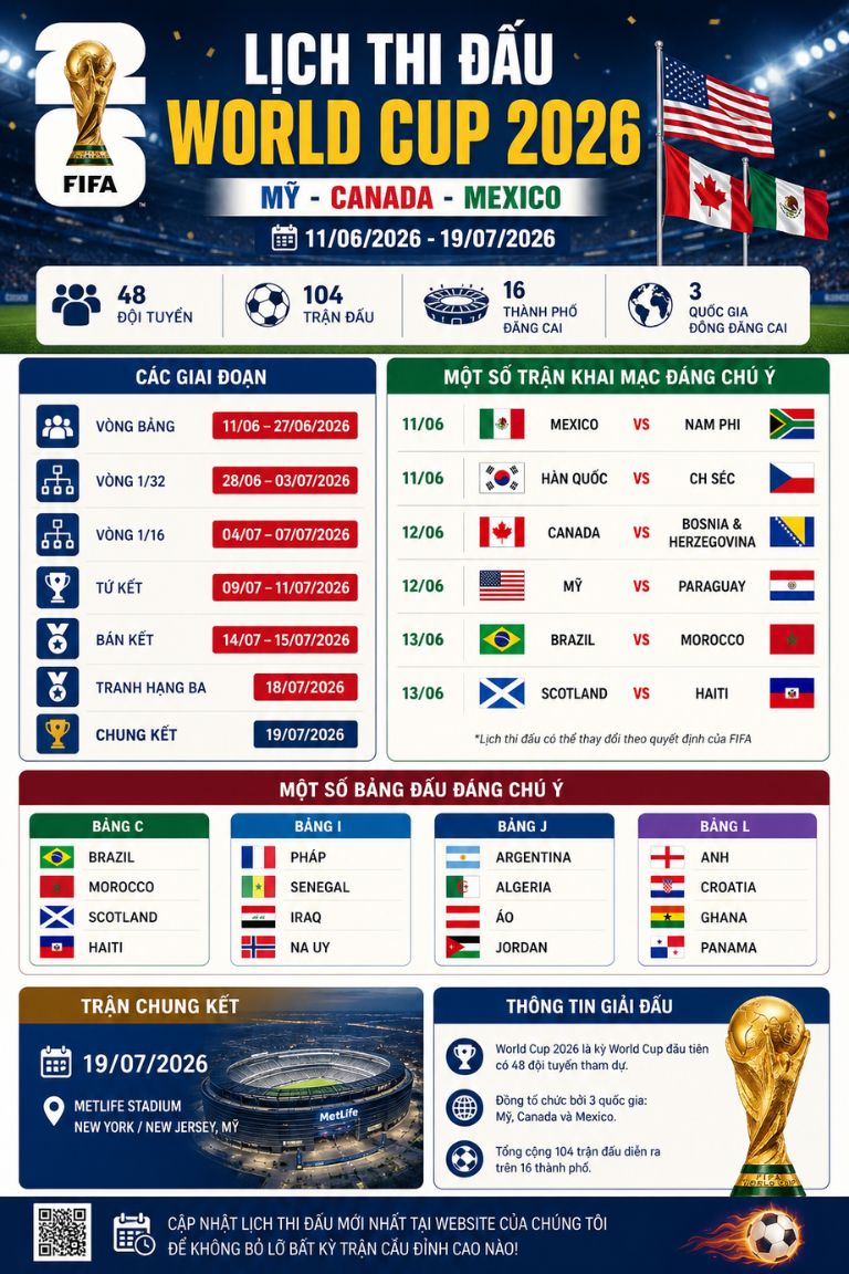 Lịch thi đấu World Cup 2026 