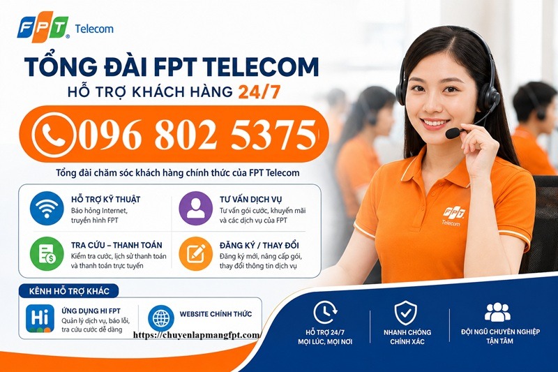 Số điện thoại tổng đài FPT - Hotline FPT: 0968025375
