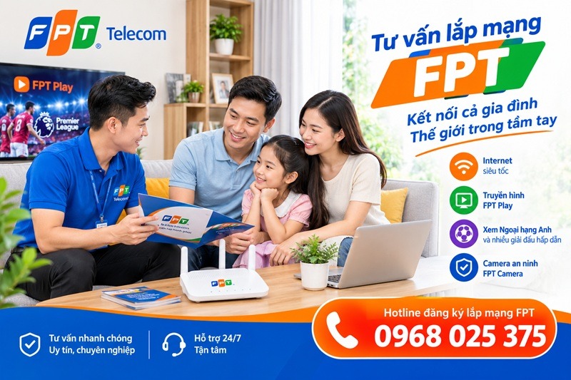 Số tổng đài mạng FPT Internet: 0968025375